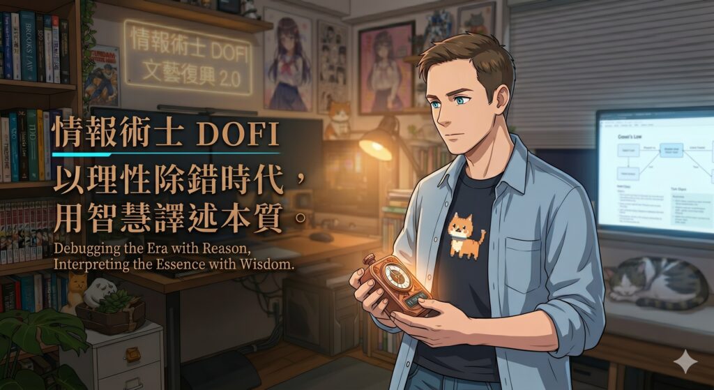 （圖一：Gemini 生成的「情報術士 DOFI」形象照）